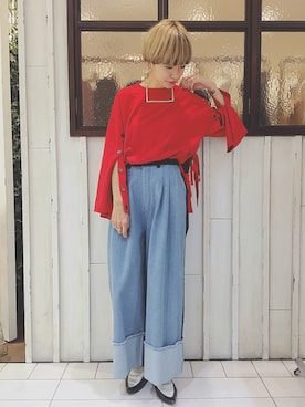 「アイテム（ニット/セーター）」を使った、osmosis名古屋 yukaさん（レディース・160cm）の秋コーディネート