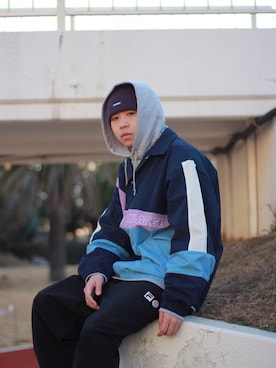 中込 樹さん（メンズ・173cm）の冬コーディネート