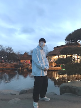 「SAYHELLO（セイハロー）のアイテム」を使った、中込 樹さん（メンズ・173cm）の春コーディネート