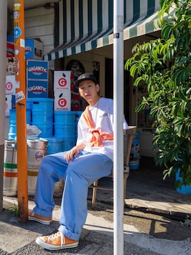 中込 樹さん（メンズ・173cm）の夏コーディネート