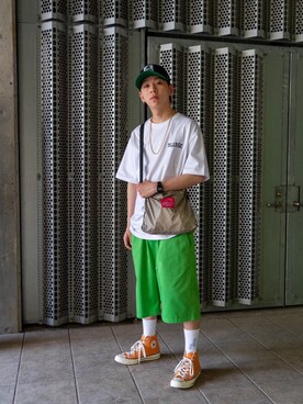 中込 樹さん（メンズ・173cm）の夏コーディネート