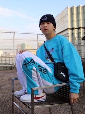 中込 樹さん（メンズ・172cm）の冬コーディネート