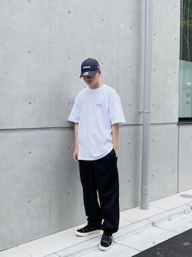 「SILAS（サイラス）のアイテム（キャップ）」を使った、中込 樹さん（メンズ・172cm）の夏コーディネート