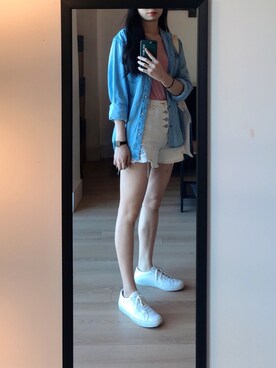「COMMON PROJECTS（コモンプロジェクト）のアイテム」を使った、Wikiさん（レディース・153cm）の夏コーディネート