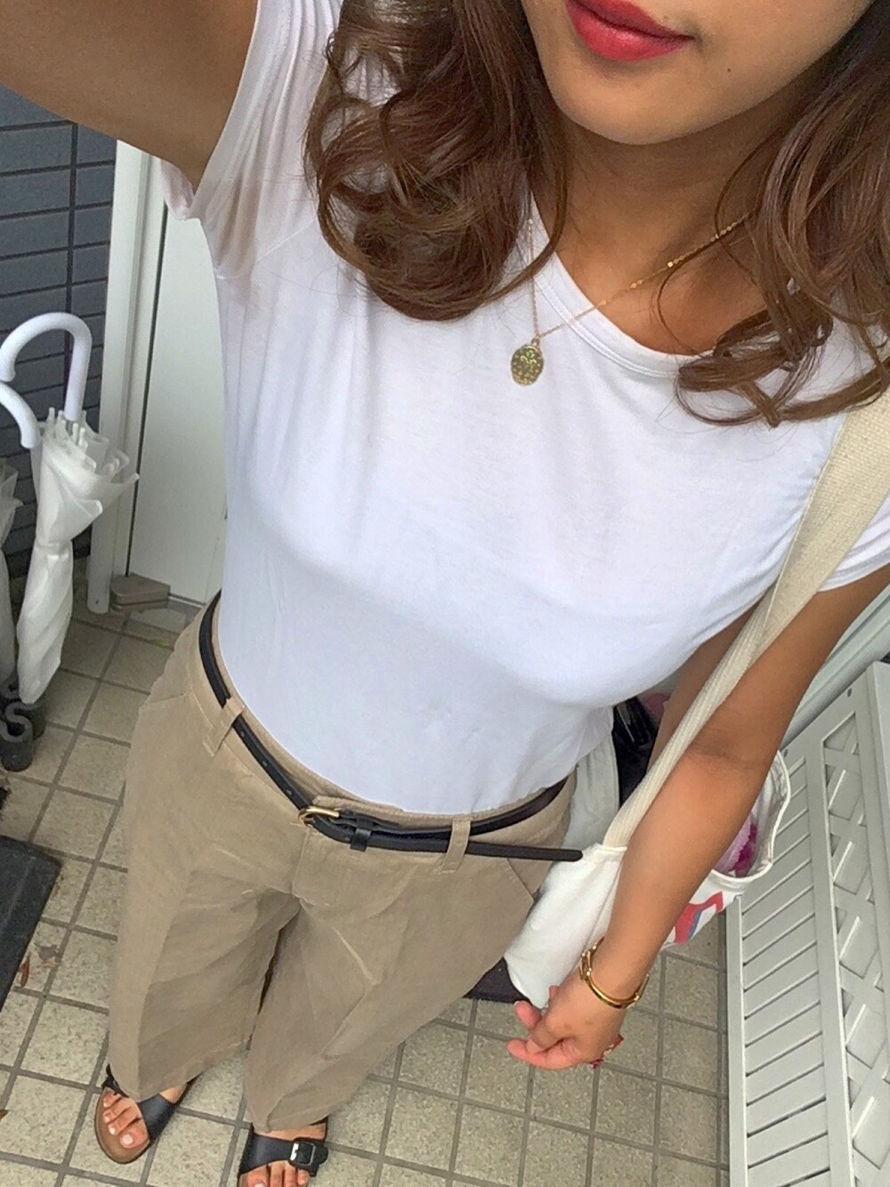 「UNIQLOのMEN ドライカラークルーネックT（半袖）（Tシャツ/カットソー、グレー系）」を使った、mmm_yさん（レディース・167cm）の秋コーディネートの1枚目の写真