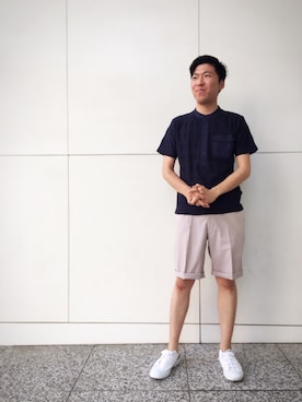 「Golden Bear（ゴールデンベア）のアイテム（Tシャツ/カットソー）」を使った、goldenbearさん（メンズ・172cm）の夏コーディネート