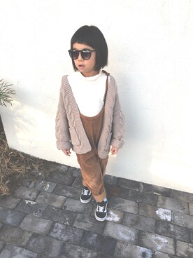 「オールドスクール」｜「アイテム（オールインワン・サロペット）」を使った、nicoさん（キッズ・120cm）の冬コーディネート