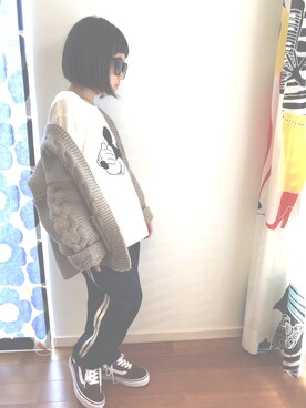 「HANES（ヘインズ）のアイテム」を使った、nicoさん（キッズ・120cm）の冬コーディネート