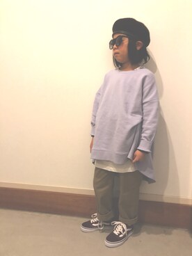 「CIAOPANIC TYPY（チャオパニックティピー）のアイテム（ハンチング/ベレー帽）」を使った、nicoさん（キッズ・120cm）の春コーディネート