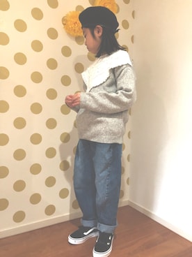「CIAOPANIC TYPY（チャオパニックティピー）のアイテム（ハンチング/ベレー帽）」を使った、nicoさん（キッズ・120cm）の冬コーディネート