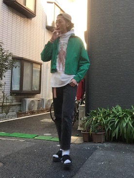 「ドラフトリーバイス」｜「アイテム（ブルゾン）」を使った、将軍さん（メンズ・188cm）の冬コーディネート