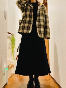 「NANO universe（ナノユニバース）のアイテム（ジャンパースカート）」を使った、めんたい子さん（レディース・156cm）の秋コーディネート