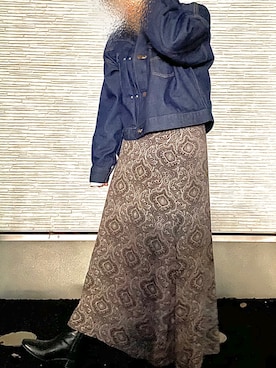 「アパートバイローリーズ」｜「アイテム（デニムジャケット）」を使った、めんたい子さん（レディース・156cm）の秋コーディネート