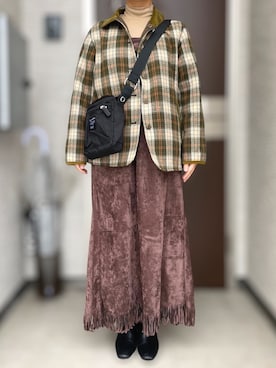 「RAGS McGREGOR （ラグスマックレガー）のアイテム（ジャケット/アウター）」を使った、めんたい子さん（レディース・156cm）の冬コーディネート