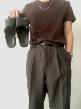 「アイテム（腕時計、ブラウン系）」を使った、Masayaさん（メンズ・175cm）の夏コーディネート