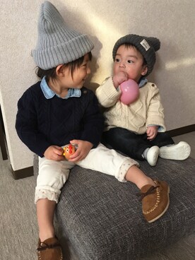 「きょうだい」｜「アイテム（その他）」を使った、niinaさん（キッズ・90cm）の冬コーディネート