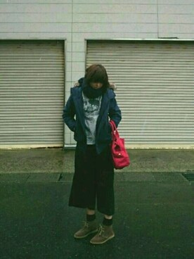 「SEVENDAYS=SUNDAY（セブンデイズサンデイ）のアイテム（ダウンジャケット/コート）」を使った、®eeekoさん（レディース・163cm）の冬コーディネート