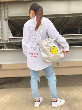 「アイテム（トートバッグ、シルバー系）」を使った、RNさん（レディース・158cm）の春コーディネート