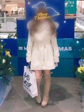 「CECIL McBEE（セシルマクビー）のアイテム（その他アウター）」を使った、りか♡さん（レディース・150cm）の冬コーディネート