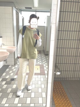 「大学生コーデ」｜「アイテム（その他トップス）」を使った、きなこもちさん（レディース・163cm）の春コーディネート