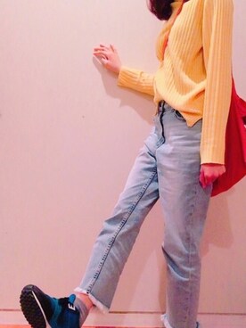 「切りっぱなしデニム」｜「アイテム（その他）」を使った、pupumiさん（レディース・158cm）の春コーディネート