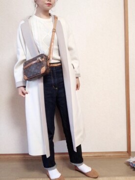 「CITYSHOP（シティーショップ）のアイテム（ジャケット/アウター、ホワイト系）」を使った、45さん（レディース）の冬コーディネート