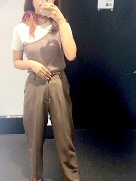 「fifth（フィフス）のアイテム（タンクトップ、ブラウン系）」を使った、45さん（レディース）の秋コーディネート