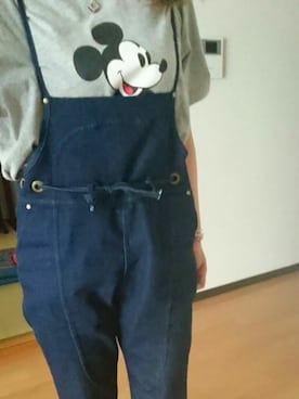 「UNIQLO Tシャツ」｜「アイテム（オールインワン・サロペット）」を使った、taeさん（レディース・160cm）の春コーディネート