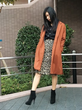 「アイテム（ブーティ）」を使った、LLさん（レディース・162cm・30代）の秋コーディネート