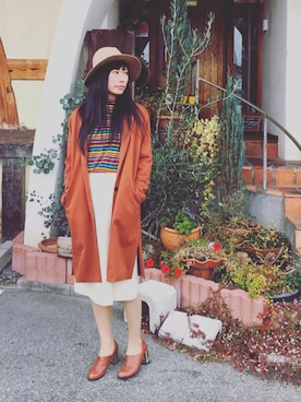 「ハット」｜「アイテム（ブーティ）」を使った、LLさん（レディース・162cm）の冬コーディネート