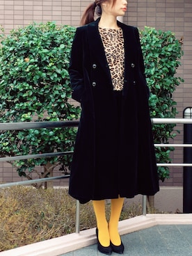 「ベロアスカート」｜「アイテム（パンプス）」を使った、LLさん（レディース・162cm）の冬コーディネート