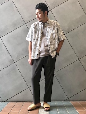 「☆柄シャツ」｜oka136さん（メンズ・181cm）の夏コーディネート