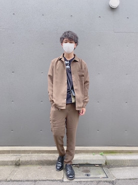 「半袖シャツ」｜「アイテム（ナイロンジャケット）」を使った、MATSUさん（メンズ・173cm）の夏コーディネート