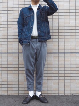 「ユナイテッドアローズ」｜「アイテム（デニムジャケット）」を使った、よしさん（メンズ・175cm）の秋コーディネート