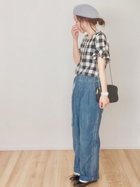 「BLISS POINT（ブリスポイント）のアイテム（帽子）」を使った、ます。さん（レディース・164cm）の春コーディネート