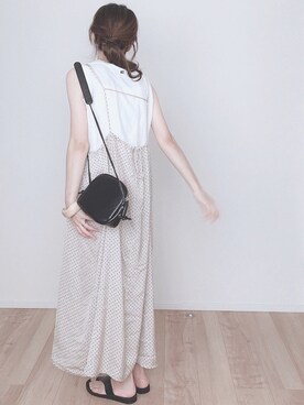 「LOWRYS FARM（ローリーズファーム）のウッドバングル　880326（バングル/リストバンド）」を使った、ます。さん（レディース・164cm）の夏コーディネート