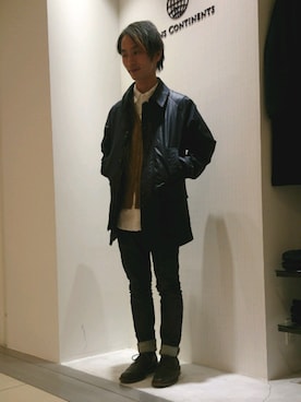 「TRANS CONTINENTS（トランスコンチネンツ）のアイテム（その他アウター）」を使った、y.tannoさん（メンズ・167cm）の秋コーディネート