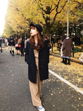 「アイテム（つなぎ/オールインワン、ベージュ系）」を使った、❤テイ❤さん（レディース・160cm）の秋コーディネート