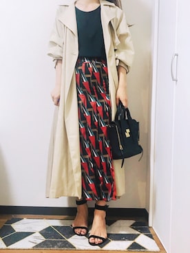 「秋のブラウンスタイル」｜「アイテム（トレンチコート）」を使った、❤テイ❤さん（レディース・160cm）の秋コーディネート