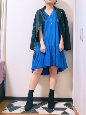 「大人シンプル」｜「アイテム（ライダースジャケット）」を使った、❤テイ❤さん（レディース・160cm）の秋コーディネート