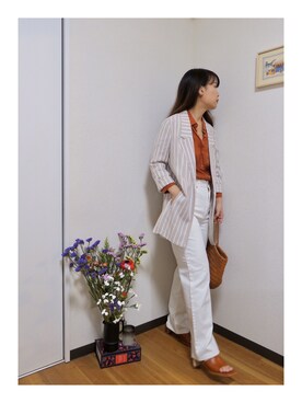 「stradivarius（ストラディバリウス）のアイテム（ジャケット/アウター）」を使った、❤テイ❤さん（レディース・160cm）の夏コーディネート
