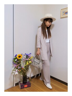 「stradivarius（ストラディバリウス）のアイテム（ジャケット/アウター）」を使った、❤テイ❤さん（レディース・160cm）の夏コーディネート