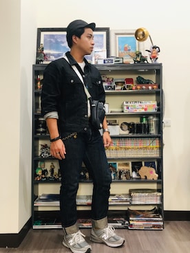 「COP（シーオーピー）のアイテム（バッグ）」を使った、Ú-Sêng Tânさん（メンズ・166cm）の夏コーディネート