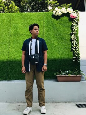 「Bread & Boxersのアイテム」を使った、Ú-Sêng Tânさん（メンズ・165cm）の秋コーディネート