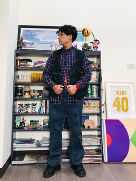 「COP（シーオーピー）のアイテム（トップス）」を使った、Ú-Sêng Tânさん（メンズ・166cm）の秋コーディネート