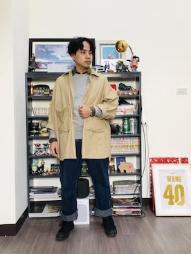 「アイテム（スウェット）」を使った、Ú-Sêng Tânさん（メンズ・166cm・30代）の冬コーディネート