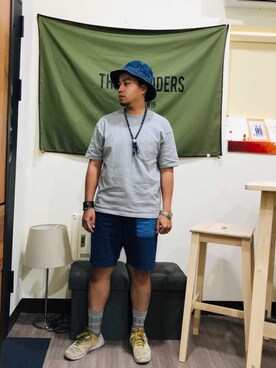 「shorts」｜「アイテム（帽子）」を使った、Ú-Sêng Tânさん（メンズ・166cm）の春コーディネート