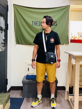 「COP（シーオーピー）のアイテム（バッグ）」を使った、Ú-Sêng Tânさん（メンズ・167cm）の夏コーディネート