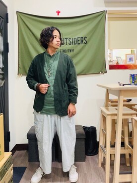 「MUJI」｜「アイテム（ダウンジャケット/コート）」を使った、Ú-Sêng Tânさん（メンズ・167cm）の冬コーディネート