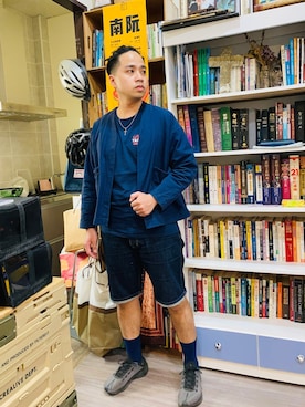「carhartt」｜「アイテム（デニムジャケット）」を使った、Ú-Sêng Tânさん（メンズ・167cm）の春コーディネート